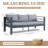 3-Seater Patio Sofa,All-Weather Iron Frame with Cushions