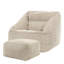 Natalia Corduroy Armchair Bean Bag and Square Footstool-63656828