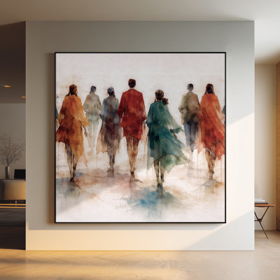 Très grand art mural imprimé sur tissu brun - groupe de chevaux de course bruns décor de salon occidental - «Assemblage requis du cadre (cadre non fini)»