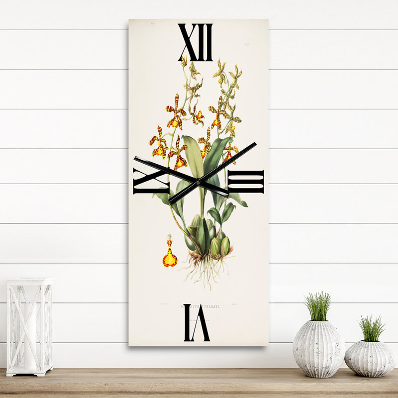 Vintage Flower I - Horloge murale traditionnelle, Petit