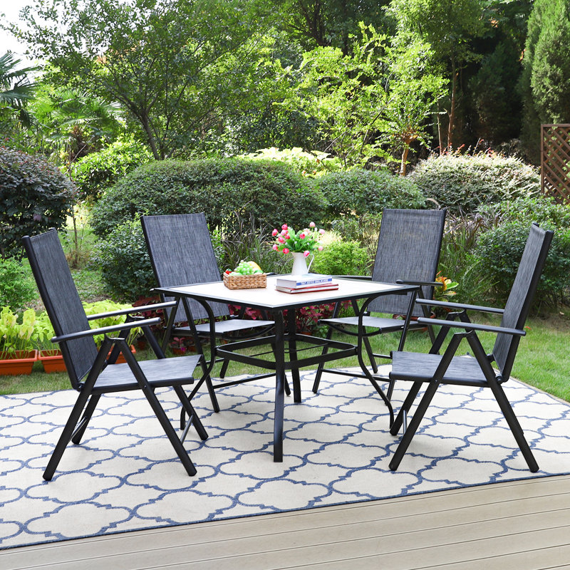 Alyah 4 - Person Patio Dining Set with Square Table