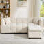 204cm Modular 3-Seater Corner Sofa with Movable Storage Ottoman and Scatter Cushions-1899021678