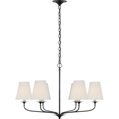 Knox Chandelier with Silk Pleated Shades