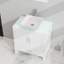 Meuble-lavabo de salle de bain blanc. Armoire avec plateau en verre. 18,5 * 30 * 31,5 pouces 2 portes, 1 tiroir. Rangement abondant. Surface lisse. Charnières à fermeture douce. Facile à installer. Comptoir chic 30 po. Blanc