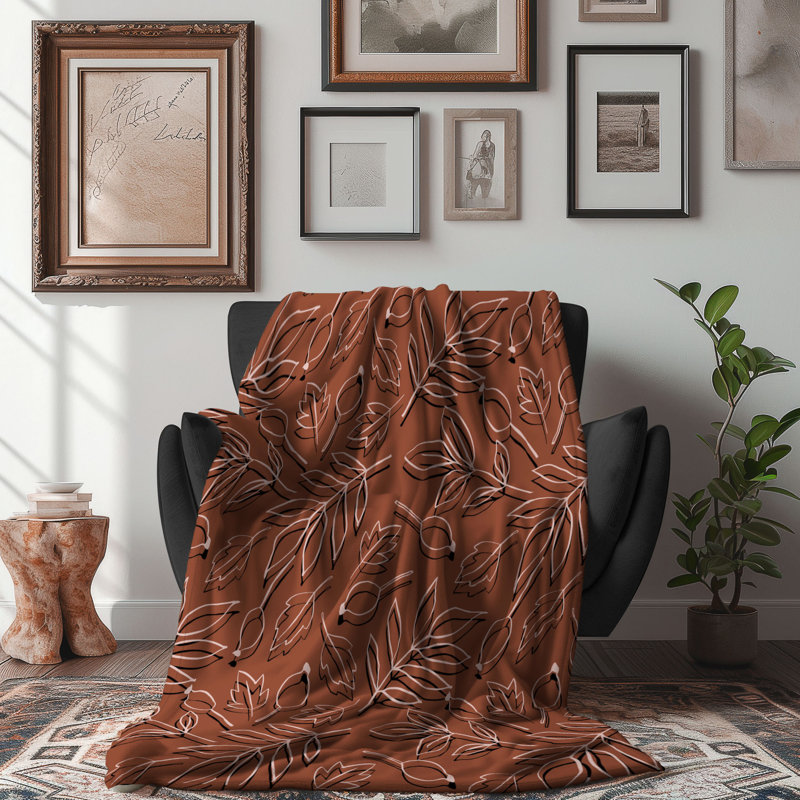 Autumn Designs - Couverture sherpa de qualité supérieure 1 pièce, L 80 po x l 60 po