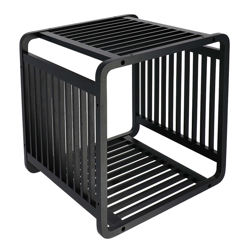 Smart Kube Bamboo Cube Storage, 13" Stackable Shelf Organizer, Black