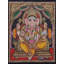 Le chat Gurapati de Chaturbhuj assis sur le trône | Couleurs traditionnelles avec or 24 carats | Avec cadre