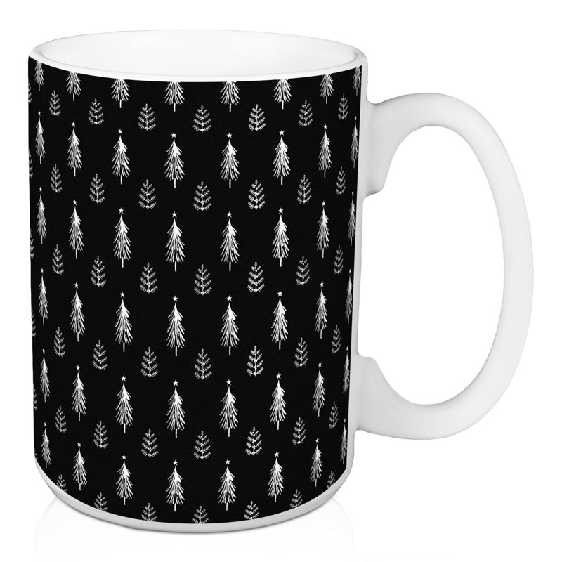 Black and White Tree Pattern Mug