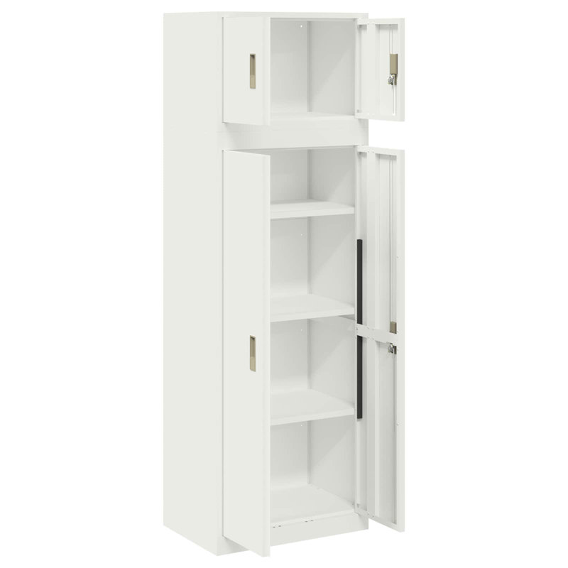 Storage Cabinet Steel Lockable, White
