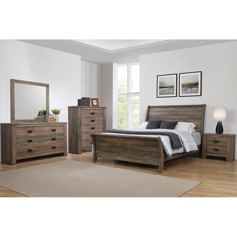 Ensemble de chambre à coucher 5 pièces Halcombe, Très grand