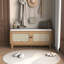 Banc de rangement Velluto Bohemian avec portes en rotin et sièges rembourrés-118666555
