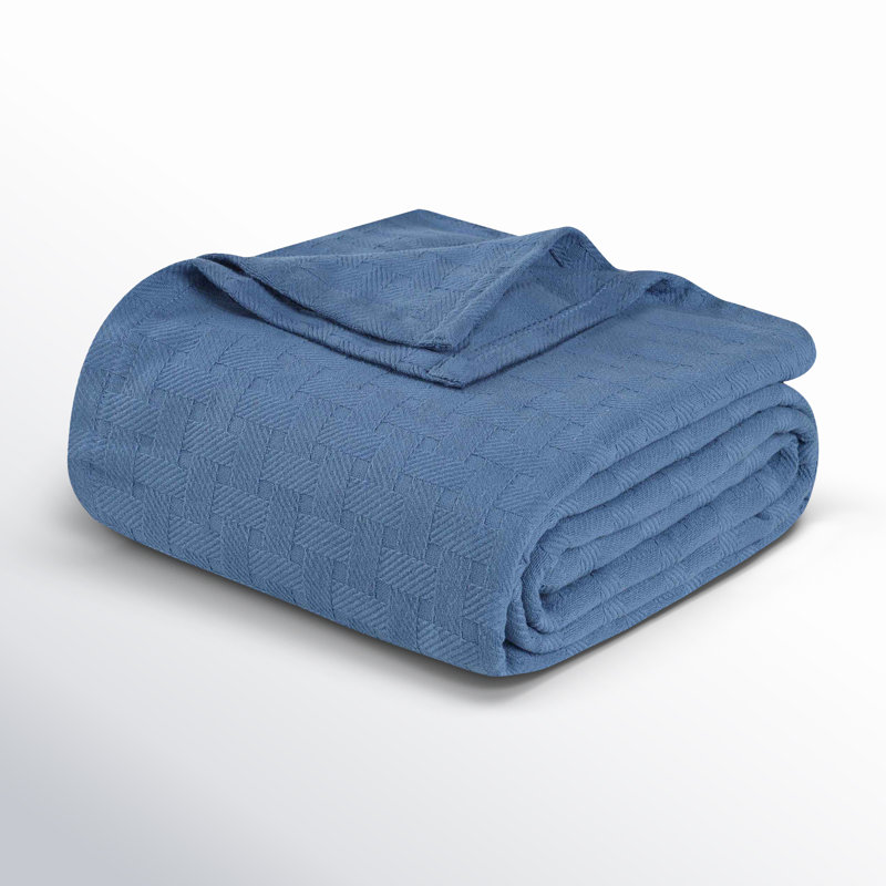 Bertie Machine Woven Throw Blanket, Twin, Blue