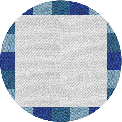 Tapis bleu marine à motif géométrique Antrina