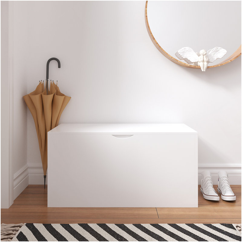 Rangement pour jouets pour enfants avec tiroir - coffre à jouets moderne en bois avec roulettes, grand bac coulissant pour chambre de bébé, chambre ou salle de jeux