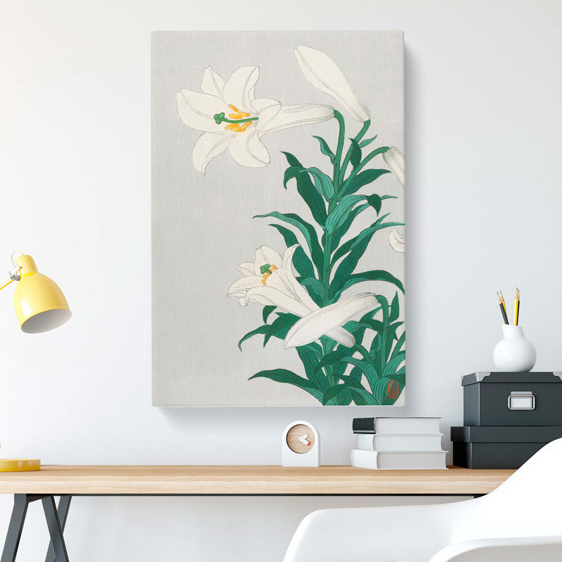 White Lilies by Ohara Koson - Wrapped Canvas, 60cm H x 40cm W x 3cm D