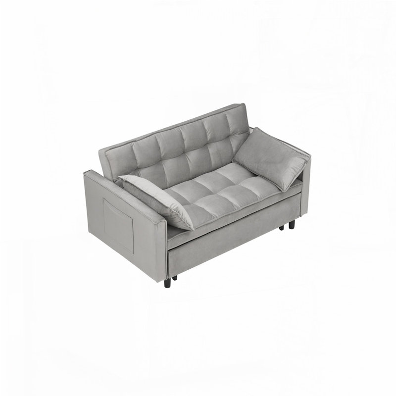 Canapé-lit convertible en velours, Velours gris velours