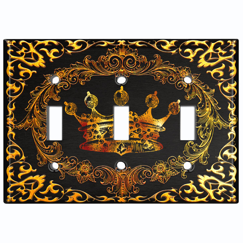 Patterned 3 - Gang Toggle Light Switch Standard Wall Plate