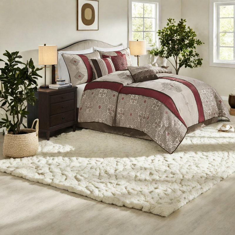 Piece King Bedding Sets, Polyester Jacquard Modern Bedroom Home