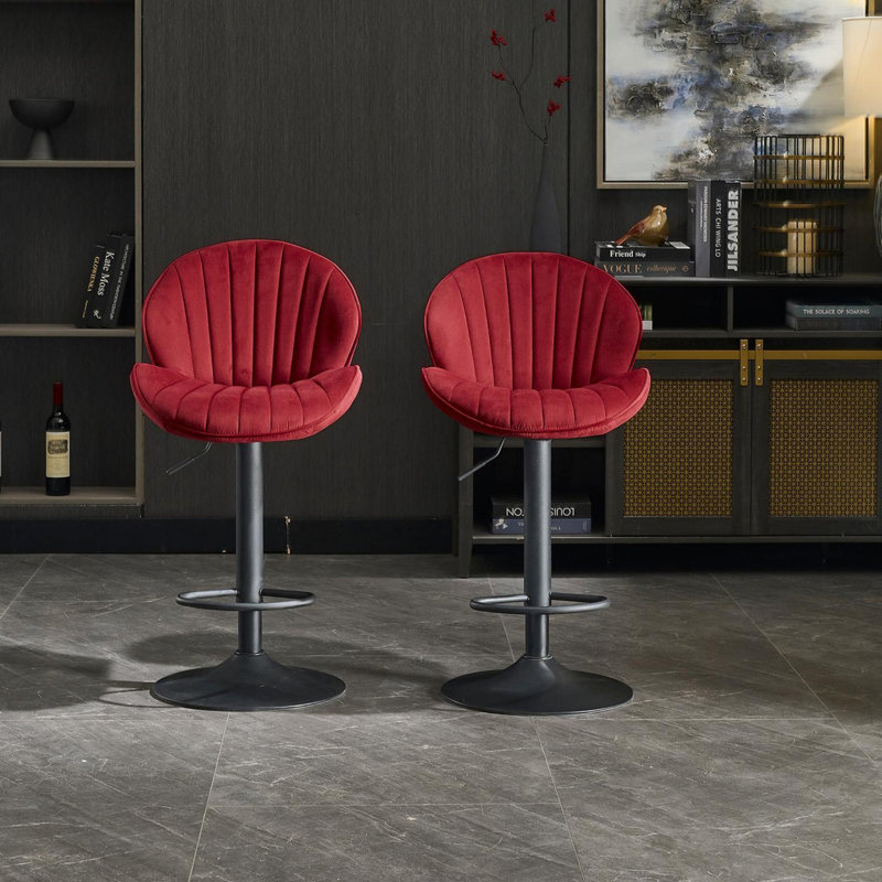 Ensemble de 2 tabourets de bar, chaises de bar à hauteur de comptoir pour la cuisine, Red