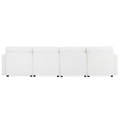 Canapé modulaire en U avec rangement et chenille de 6 po de 123 po pour le salon