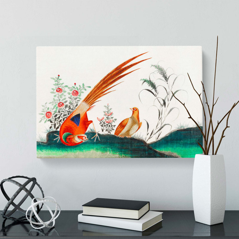 The Two Pheasants - Wrapped Canvas, 40cm H x 60cm W x 3cm D