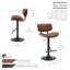 Caneghem Height Adjustable Swivel Faux Leather Mid-Century Bar Stool-680441542