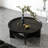 Retro Black Solid Wood Round Coffee Table-120598108