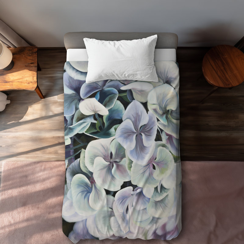 Colorful Hydrangea Flowers Duvet Cover | Rustic Livingroom Decor