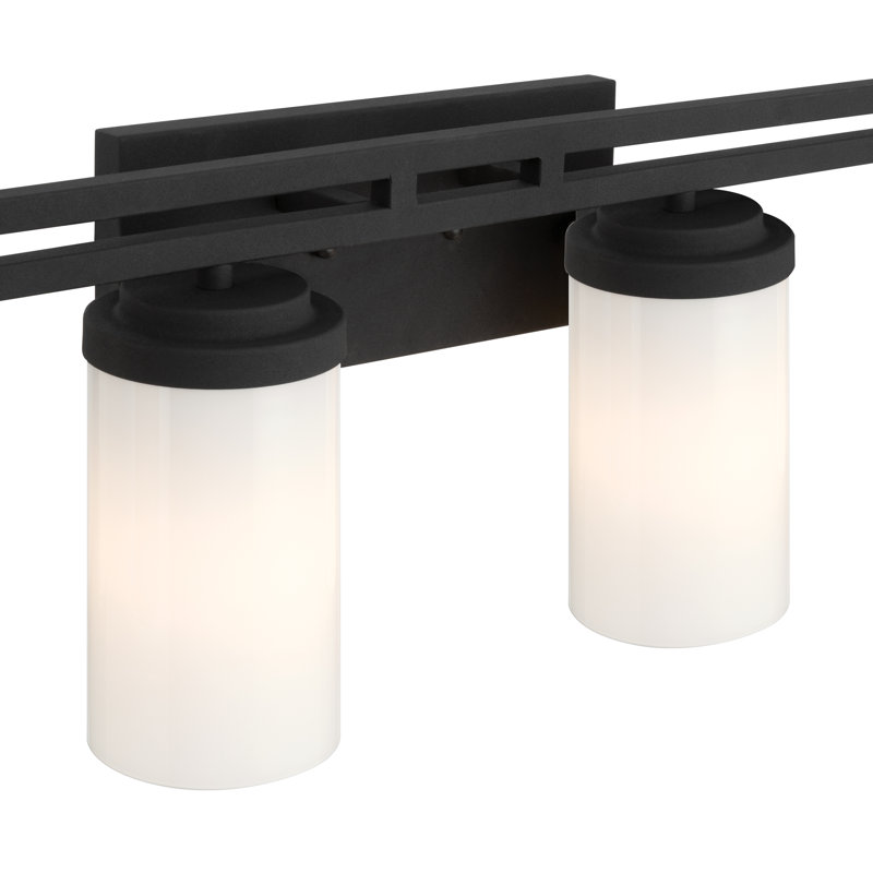 Luminaire de salle de bain à intensité variable en acier 6 lumières Palmea certifié UL, Blanc laiteux
