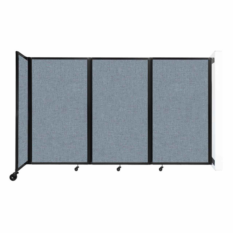 11 - Cloison pliante à panneaux, 3, H 60 po x l 102 po x P 12 po, Bleu clair