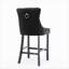 Velvet Upholstered Barstools with Button Tufted Decoration and Wooden Legs-1501844524