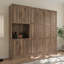 Grand lit escamotable de style campagnard avec 1 armoire de rangement, lit mural peu encombrant pour salle polyvalente-1922943538