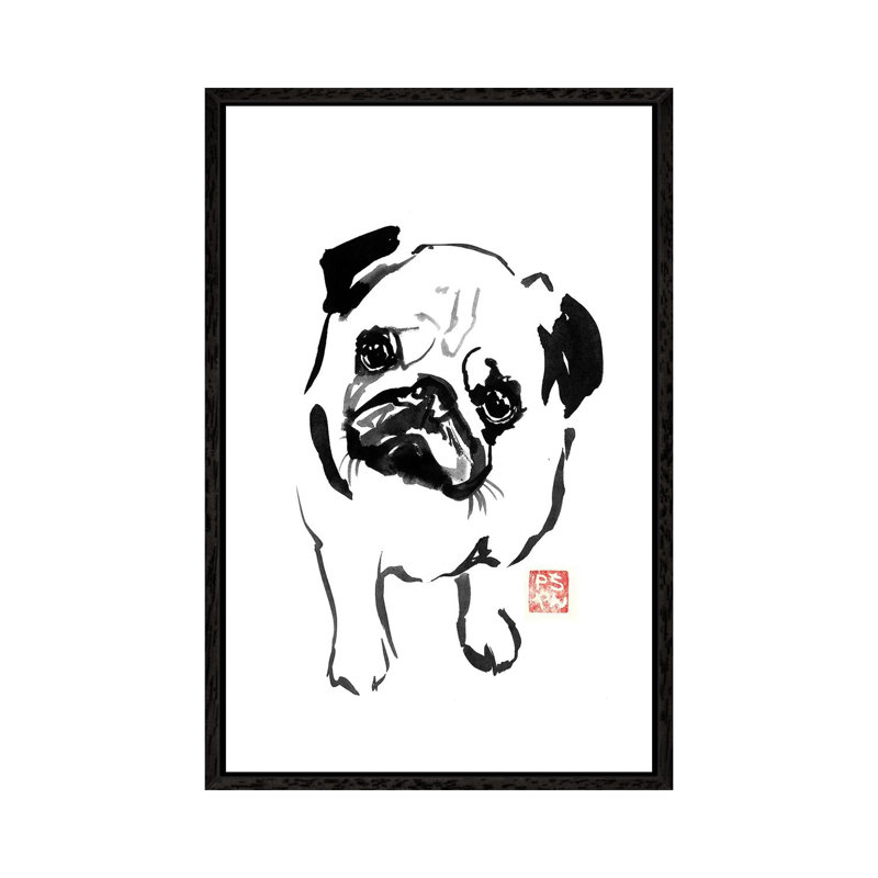 Bulldog I 1 Piece Wall Art on Canvas, 66.04 cm H x 45.72 cm W, Black Framed