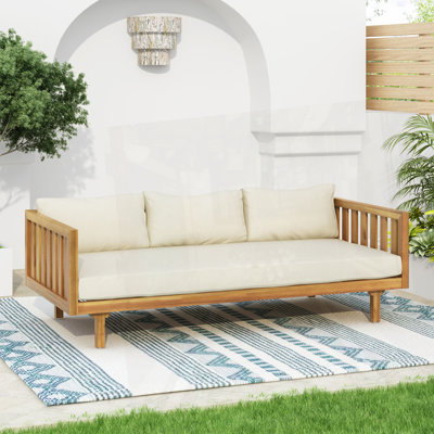 Acacia Wood  Outdoor 3 Seater Daybed With Cushion