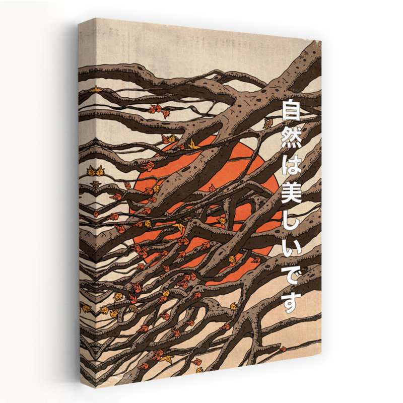 Art contemporain abstrait, art dramatique minimaliste, forêt d'automne, H 60 po x l 40 po
