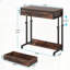 Bureau portatif pour ordinateur portable avec tiroir et roulettes, bureau à hauteur réglable à roulettes pour le bureau à domicile et les petits espaces