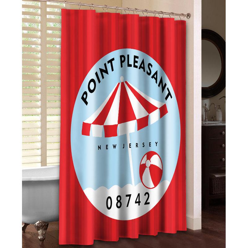 Rideau de douche simple Point Pleasant, Rouge
