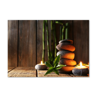 Zen Stones With Bamboo - No Frame Print on Canvas