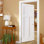 Shaker à dalles 1 + 2 panneaux en bois massif blanc 80 po x 30 po avec trousse