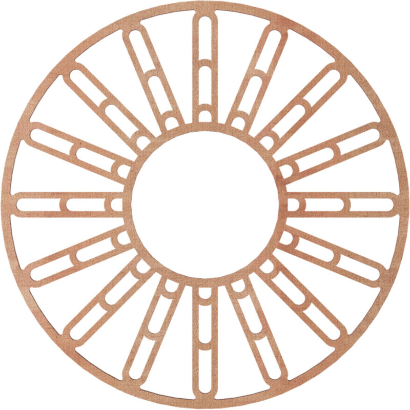 Médaillon de plafond en bois ajouré Haley, H 26 po x l 26 po x P 0,38 po, Cerise