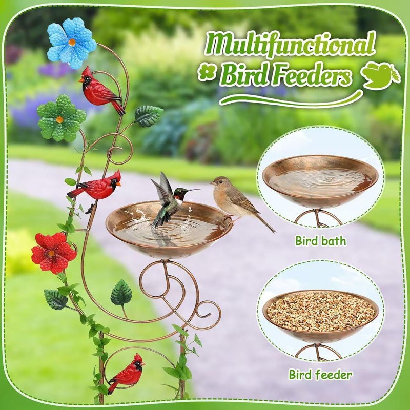 Bird Baths with Trellis for Climbing Plants Outdoor