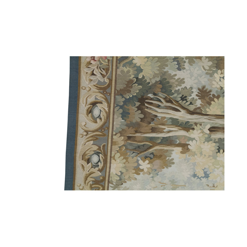 Tapis vert noué à la main de haute qualité