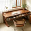 Bureau d'écriture rectangulaire en bois massif rétro brun-1817697531