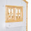 Lit superposé House avec toit, fenêtre, boîte de fenêtre, porte, avec barrières de sécurité et échelle-1559980606