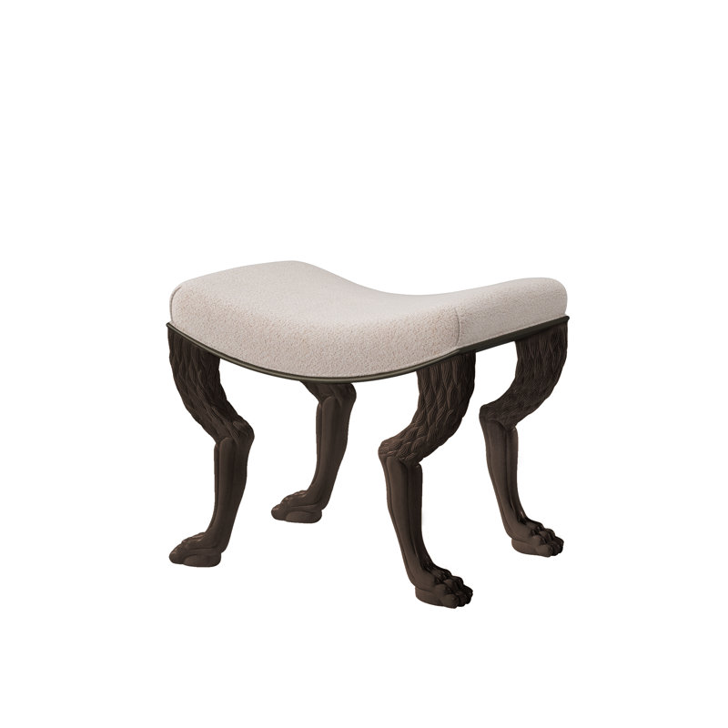 Nob Solid Wood Accent Stool, Espresso, Neutral 1351-92