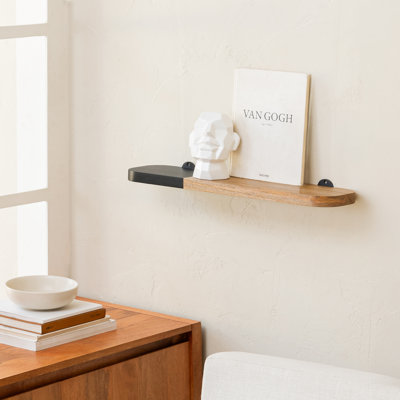 Rickea Solid Wood Wall Mounted Shelf