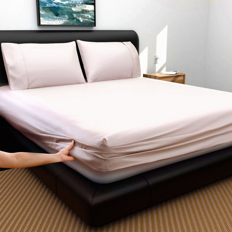 Percale Weave California Fitted Sheet - 300 Thread Count GOTS Certified - 17" Deep Pockets - Soft & Breathable Bedding, Sage