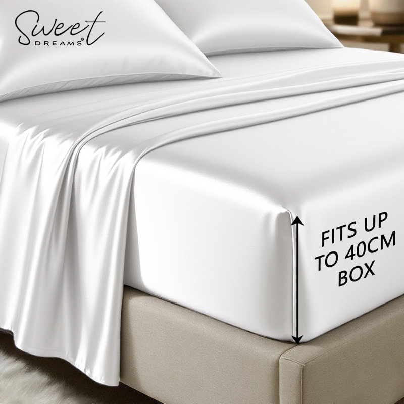 Silk Luxury Deep Box Fitted Sheet, Single (3'), White