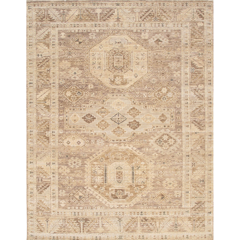 Tapis beige en laine noué à la main Tribal