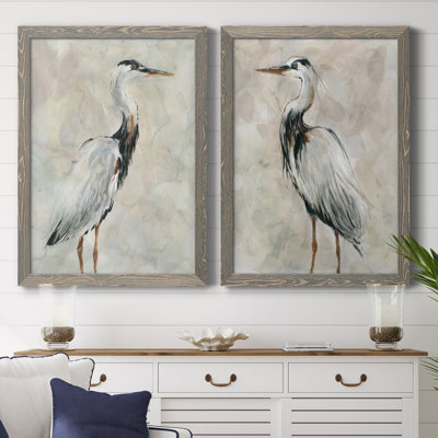 " Crane At Dusk I " 2 - Pieces